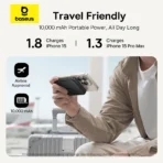 Baseus 10000mAh 22.5W EnerFill FM12 Qi2 Magnetic Power Bank – (Cosmic Black) - Image 4