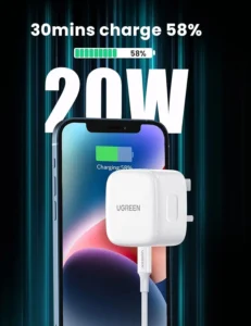 UGREEN 20W Type-C PD Fast Charger With Type-C to Lightning 1 Meter Cable Set CD137 - Image 4