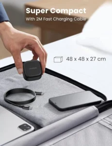 UGREEN 25W Type-C PD UK Pin Fast Charger With Type-C to Type-C 2 Meter Cable – CD250 - Image 2